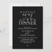 Classy Black Happily Ever After Dinner Wedding 招待状 (正面)