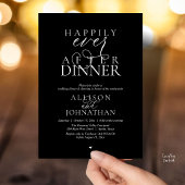 Classy Black Happily Ever After Dinner Wedding 招待状