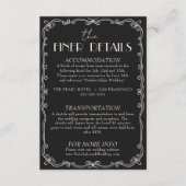 Classy Black Ivory Old Money Retro Wedding Details エンクロージャーカード (正面)