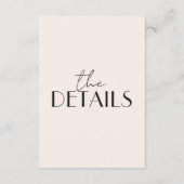 Classy Black Ivory Old Money Retro Wedding Details エンクロージャーカード (裏面)