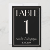 Classy Black Ivory Old Money Wedding Table Number 招待状 (正面)