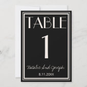 Classy Black Ivory Old Money Wedding Table Number 招待状 (裏面)