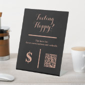 Classy Black Tip Your Bartender QR Code  台座サイン (インサイチュ)