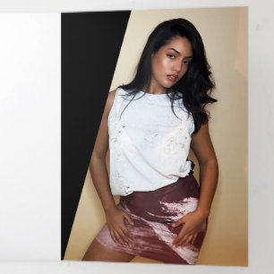 Classy Black&White Artistの概モダン要 三つ折りカード