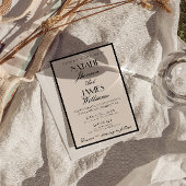 Classy Black White Old Money All In  One Wedding 招待状