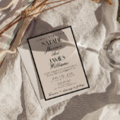 Classy Black White Old Money Photo QR Code Wedding 招待状