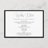 Classy Black & White Script Border Wedding Details エンクロージャーカード (正面)