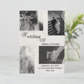 Classy Black & White Wedding Invitation 招待状 (スタンド正面)