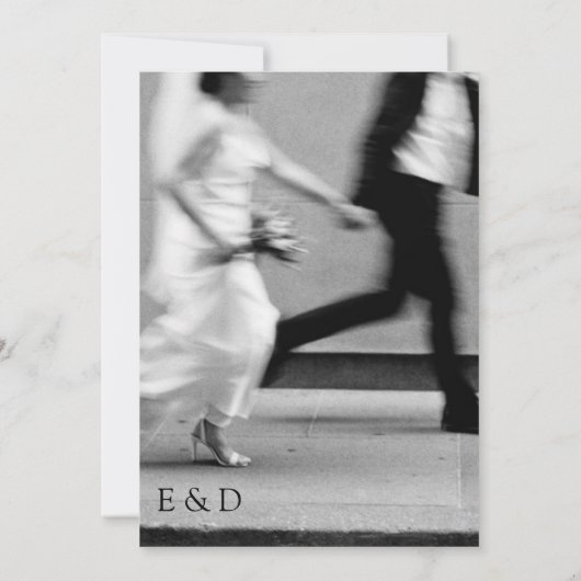 Classy Black & White Wedding Invitation 招待状 (裏面)