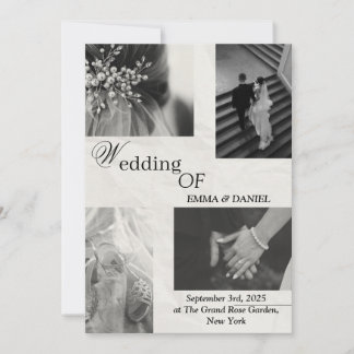 Classy Black & White Wedding Invitation 招待状