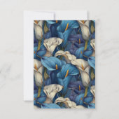 Classy Blue Calla Lilies Charm Rustic Wedding セーブザデート (裏面)