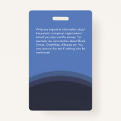 Classy Blue Gray社員写真ID会社ロゴ バッジ (裏面)