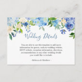 Classy Blue Hydrangeasフローラ結婚の情報詳細 エンクロージャーカード (正面)