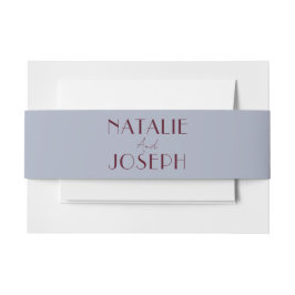 Classy Bluebell Grape Fig Old Money Fancy Wedding 招待状ベリーバンド