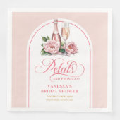 Classy Blush Petals and Prosecco Bridal Napkins (正面)
