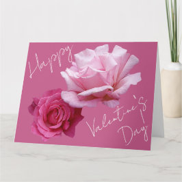 Classy boho floral pink rose Valentine love trendy カード