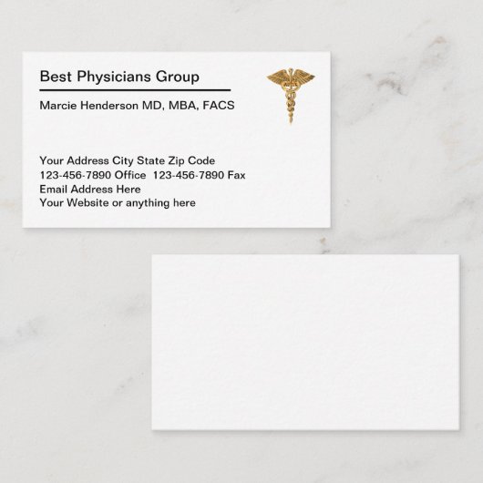 Classy Budget Medical Doctorの名刺 名刺 (正面/裏面)