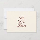 Classy Burgundy Cream Old Money QR Code Wedding 出欠カード (裏面)