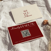 Classy Burgundy Cream Old Money QR Code Wedding 出欠カード