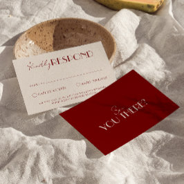 Classy Burgundy Ivory Old Money Timeless Wedding 出欠カード