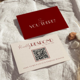 Classy Burgundy Ivory Old Money Timeless Wedding 出欠カード