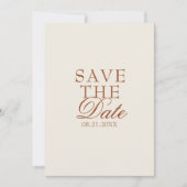 Classy Burnt Orange Boho Floral Terracotta Wedding セーブザデート (正面)