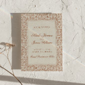 Classy Burnt Orange Boho Floral Terracotta Wedding セーブザデート
