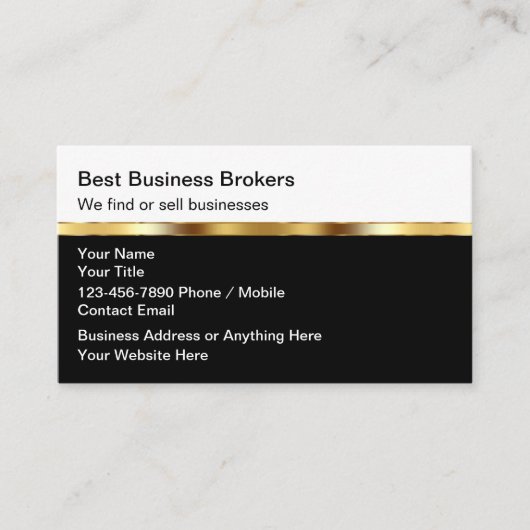 Classy Business Broker Marketing Business Cards 名刺 (正面)