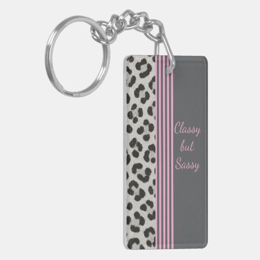 Classy but Sassy Leopard Print Keychain キーホルダー (正面左)