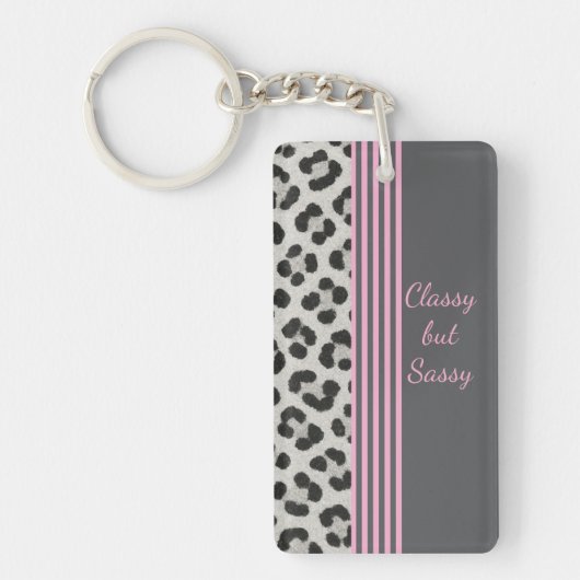 Classy but Sassy Leopard Print Keychain キーホルダー (正面)