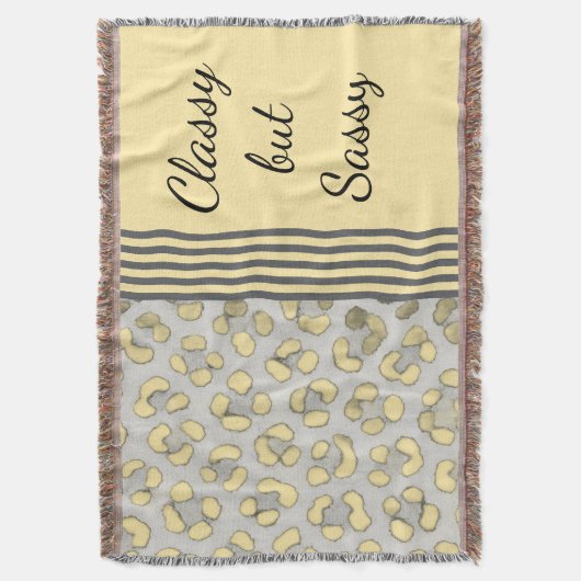 Classy but Sassy Snow Leopard  スローブランケット (正面縦)