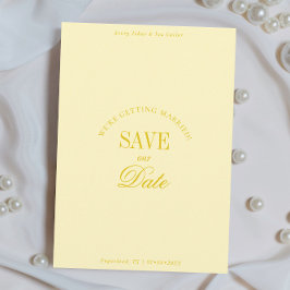 Classy Butter Yellow Elegant Save the Date Card セーブザデート