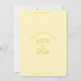 Classy Butter Yellow Elegant Save the Date Card セーブザデート
