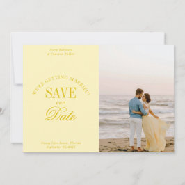 Classy Butter Yellow Elegant Save the Date Card セーブザデート