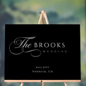 Classy Calligraphic Black Wedding アクリルサイン (ニュートラル)