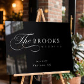 Classy Calligraphic Black Wedding アクリルサイン