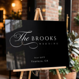 Classy Calligraphic Black Wedding アクリルサイン