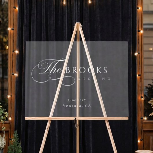 Classy Calligraphic Translucent Wedding アクリルサイン