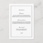 Classy Calligraphy Black and White Wedding Details エンクロージャーカード (正面)