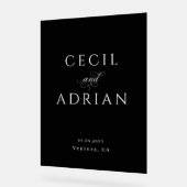 Classy Calligraphy Black Wedding アクリルサイン (傾斜)