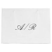 Classy Calligraphy Monogram Wedding Guest ラージペーパーバッグ (正面)