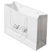 Classy Calligraphy Monogram Wedding Guest ラージペーパーバッグ (正面アングル)