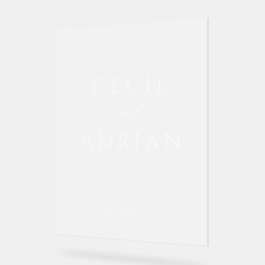 Classy Calligraphy Semi Transparent Wedding アクリルサイン (傾斜)