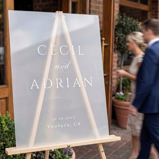 Classy Calligraphy Semi Transparent Wedding アクリルサイン