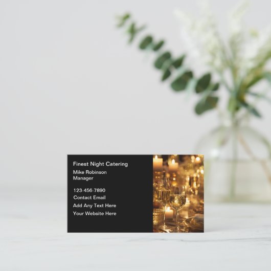 Classy Catering Theme Business Cards 名刺 (スタンド正面)