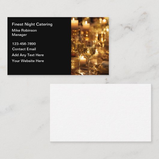 Classy Catering Theme Business Cards 名刺 (正面/裏面)