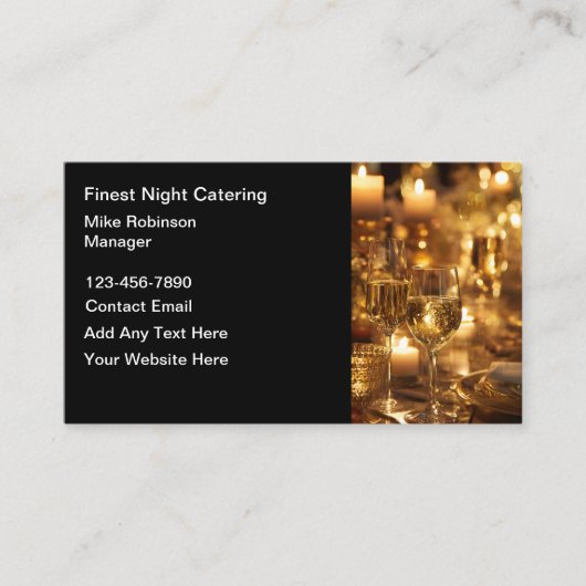 Classy Catering Theme Business Cards 名刺 (正面)