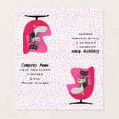 Classy Cats Mid century Pink Chair Polka Dots 名刺 (外部フラット)