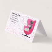 Classy Cats Mid century Pink Chair Polka Dots 名刺 (裏面)