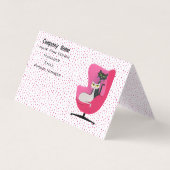 Classy Cats Mid century Pink Chair Polka Dots 名刺 (正面)